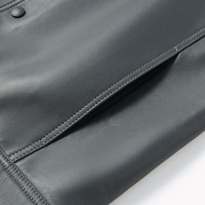 FAPAI Men's Sheepskin Lapel Leather Jacket