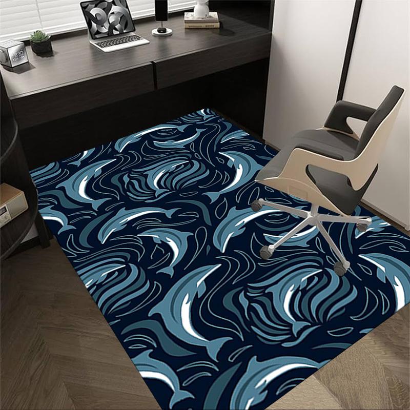 

1PC Dolphins Ocean Non-Slip Floor Carpet Compatible for Office&Living Room&Bedroom&Dining room - Flat- Soft & Pattern, Vibrant Colors-W321 60cm by 90cm