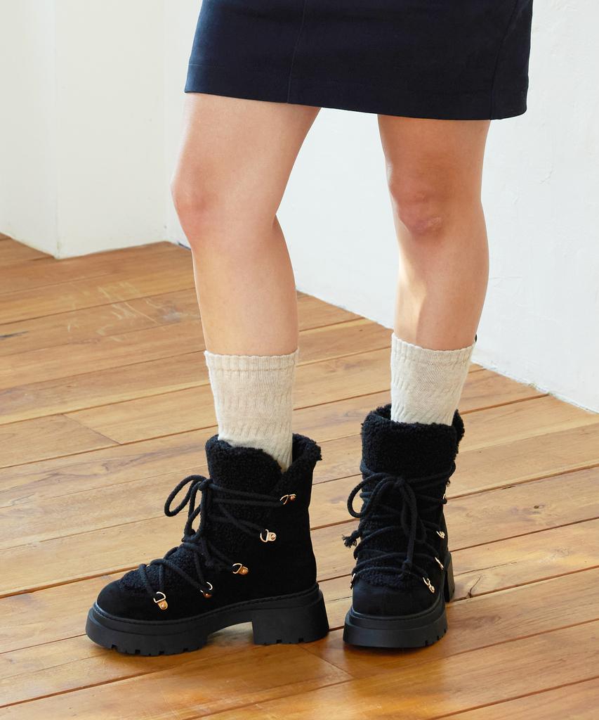 Cesti Urban Cozy Fur Worker Boots (Black)