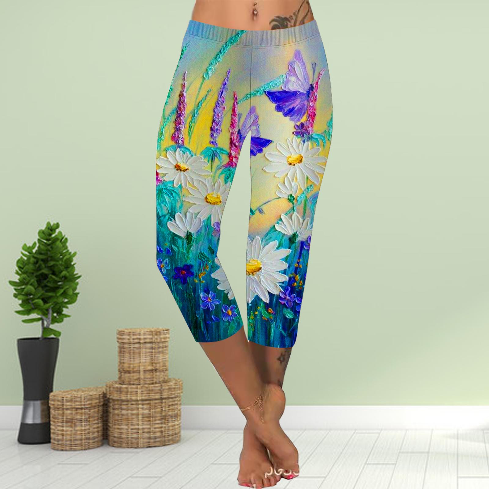 

Штани Літні Короткі Легінси Укорочені Вузькі Штани Великого Розміру Легінси Жіночі Слім 3D Сірі З Перфорацією Принт Метелики Штани XS синій