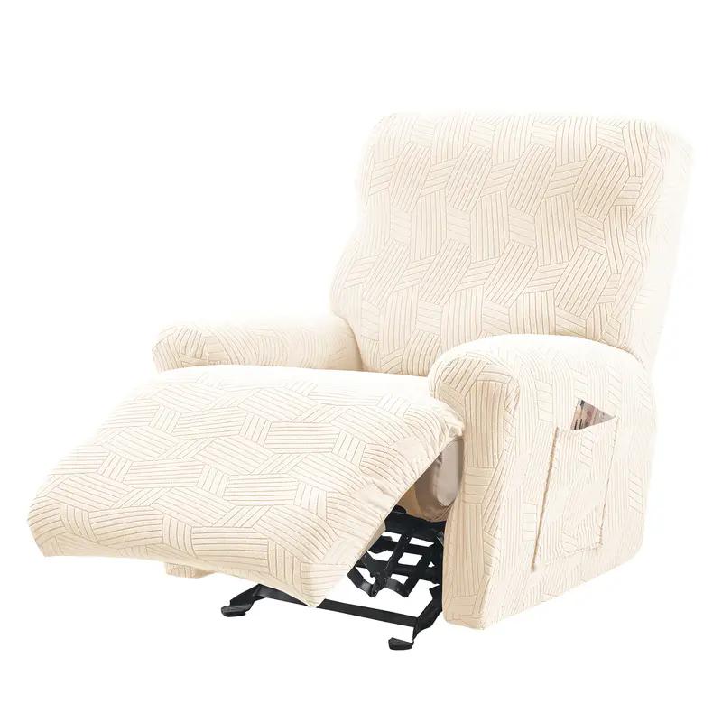 

1 Seater Nordic Style Jacquard Recliner Sofa Cover Elastic Split Armchair Chair Cover Removable Protective Case for Living Room
