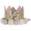 Baby Girl Sequin Number Flower Crown Headband Birthday Party Performing Headwear