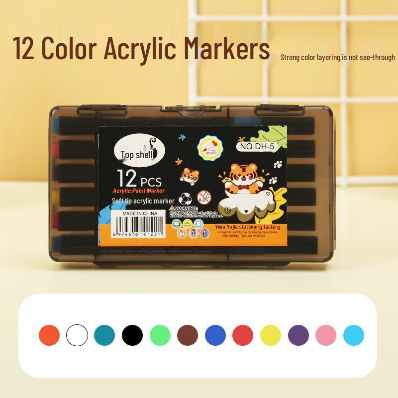 

Набір маркерів-пензлів Dingdinghu з акриловими м якими наконечниками для дітей - Багатошарові та підходять для графіті