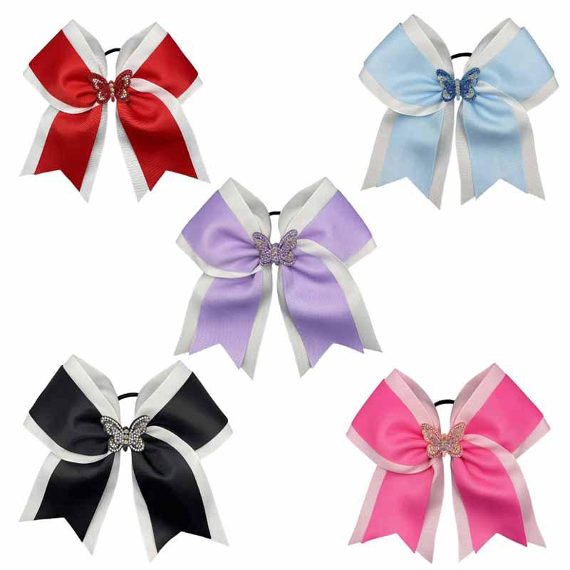 Cross-border Style Swallowtail Bow Hair Tie: Double Layer Butterfly Headwear for Kids