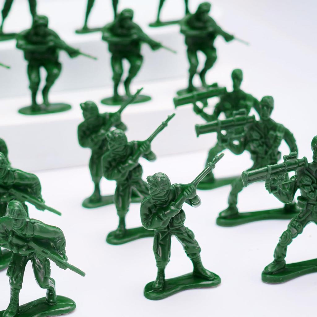 52pcs 5cm Green Military Tactical Soldier Miniatures - Army Model Figures for Collectors, Diorama Displays & Military ZSY
