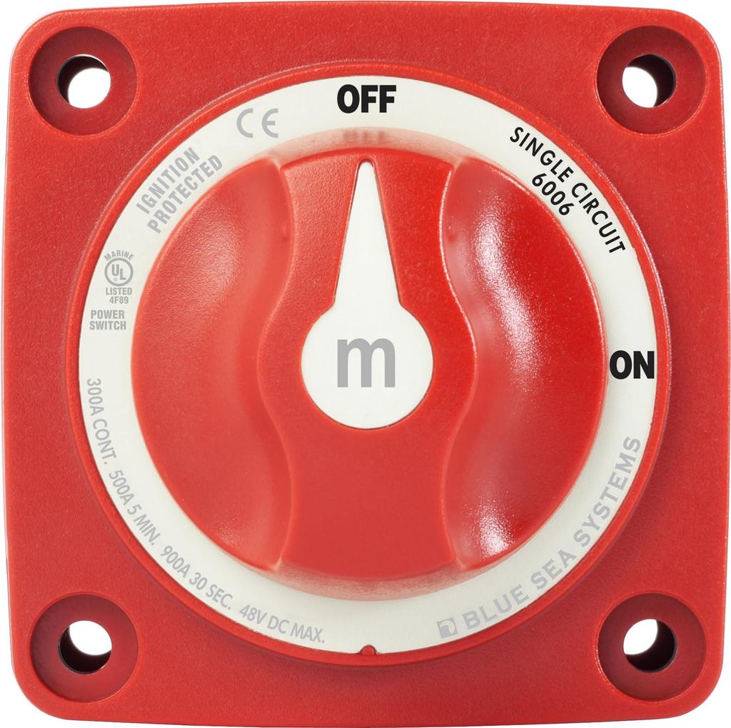 Blue Sea 6006 m-Series (Mini) Switch Single Circuit ON-OFF Red [6006]