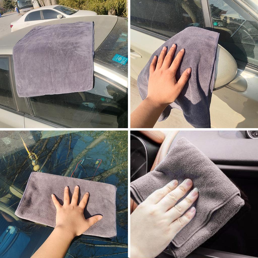 Coral fleece car towel, car wash towel, double-sided cleaning cloth, thickened absorbent car towel, household cleaning towel
