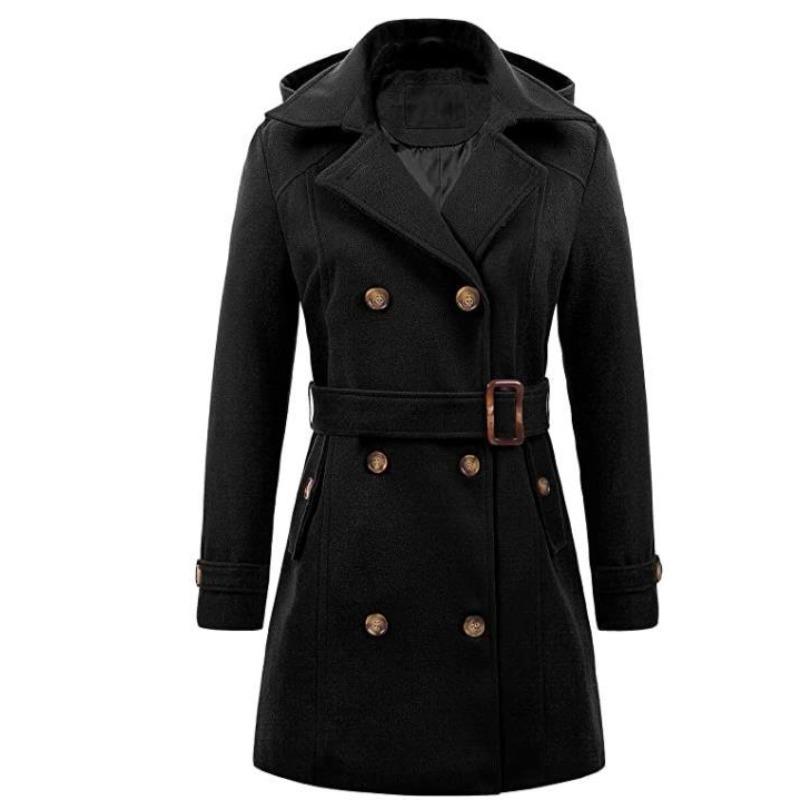 Autumn and Winter Woolen Women's Coat Hooded Large Size Nizi Coat Wish