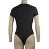 Body cu mânecă scurtă și gât rotund pentru femei, mulat, culoare uni, sexy cu design deschis, ținută casual, asortat, top de corp skinny dintr-o singură piesă