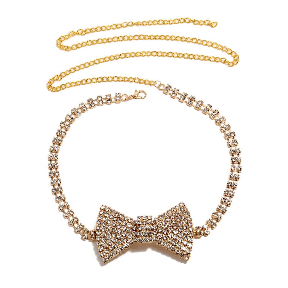 Diamond Wave Water Chain Necklace Butterfly Pendant For Female Fashion Statement