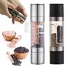 Salt and Pepper Grinder 2 In 1 Manual Stainless Steel Salt Pepper Mills with Adjustable Ceramic Grinding Spice Mill Kitchen Tool
