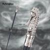 White Luxury Hippocampus Walking Cane Fashion Decorative Walking Stick Gentleman Elegant Cosplay Cane Knob Crosier 93cm