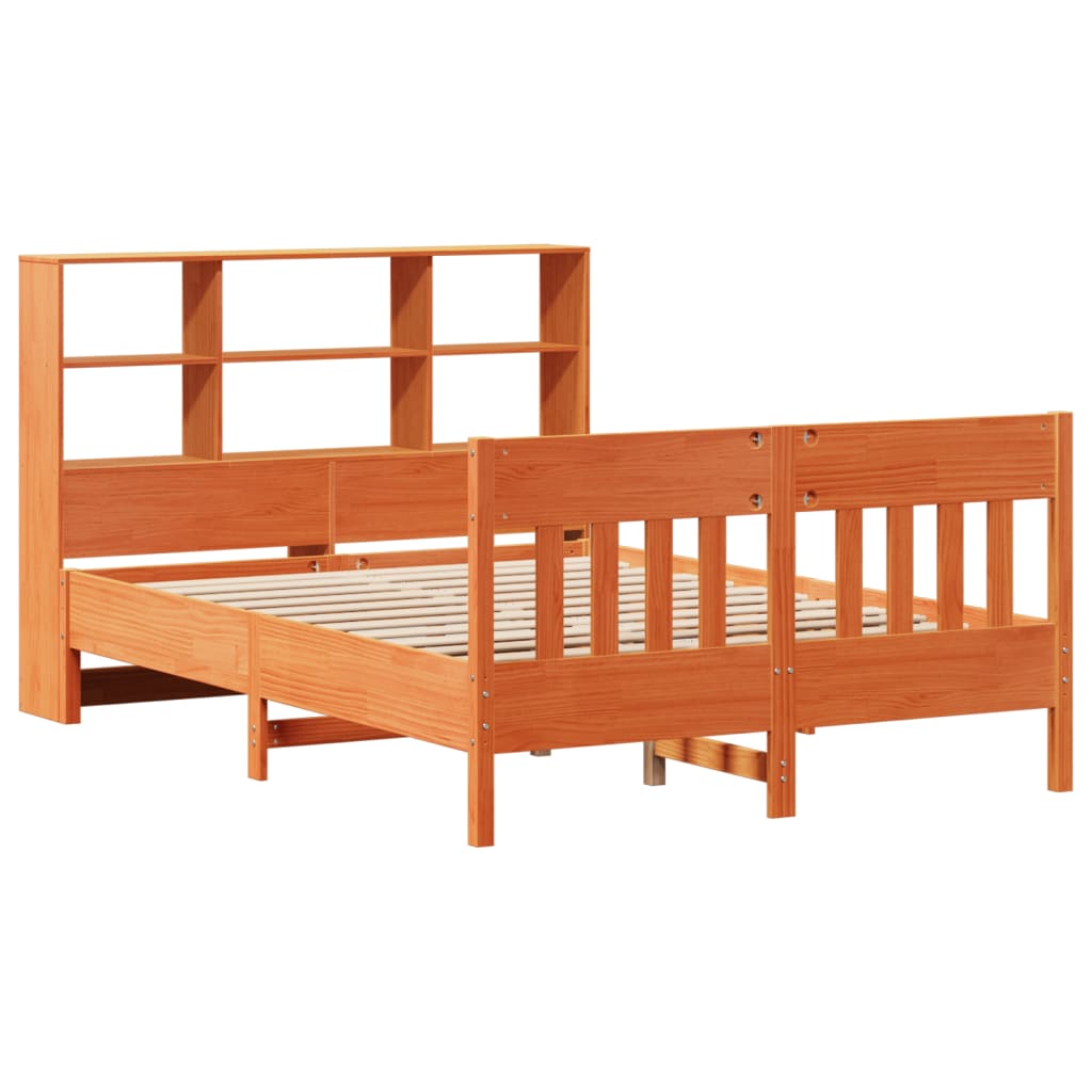 Solid Wood Bed without Mattress Wax Brown 160x200 cm Pine Wood