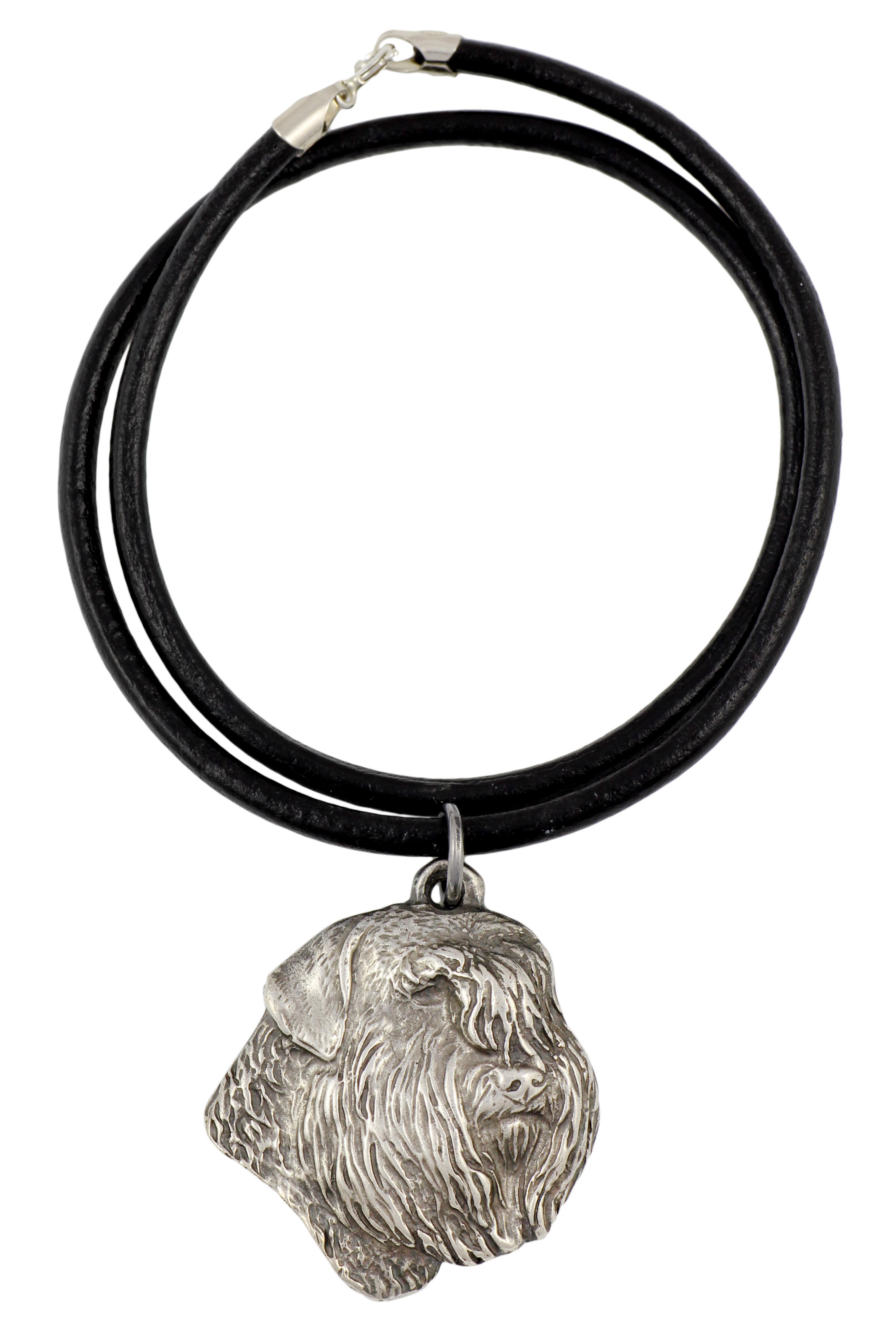 

Bouvier des Flandres, Flanders Cattle Dog - Necklace with dog, silver-plated pendant for dog fan, unique jewelry by Art-Dog brand срібний