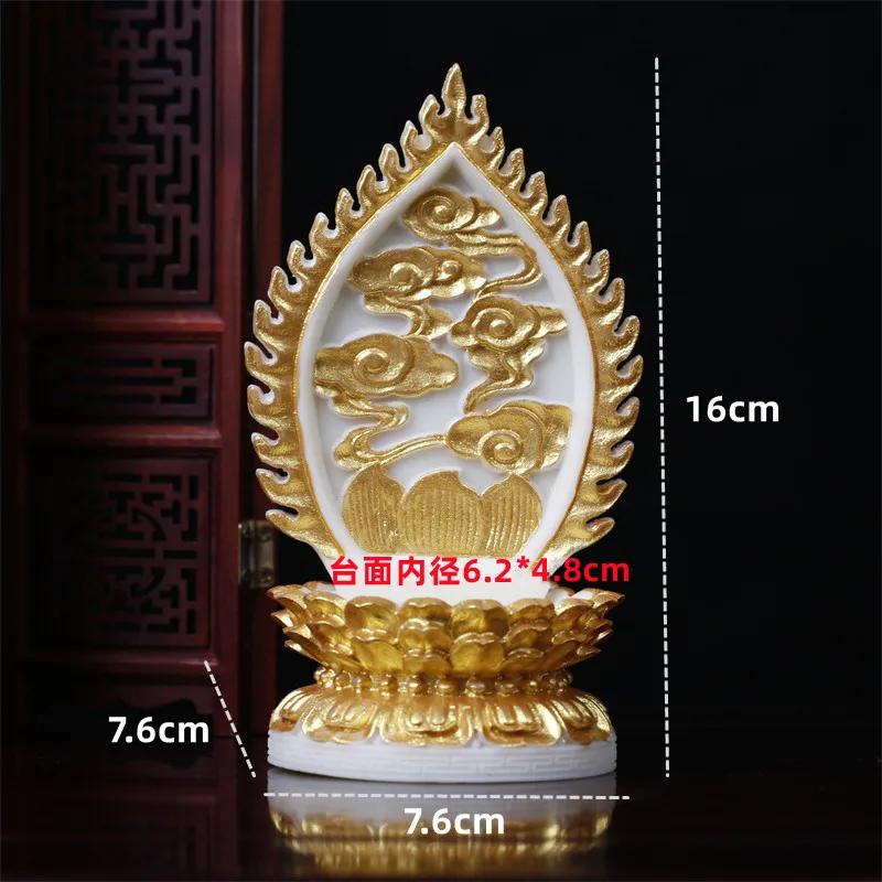 1PCS Ivory Fruit Household Guanyin Base with Raised Solid Wood Golden Lotus Buddha Statue Base