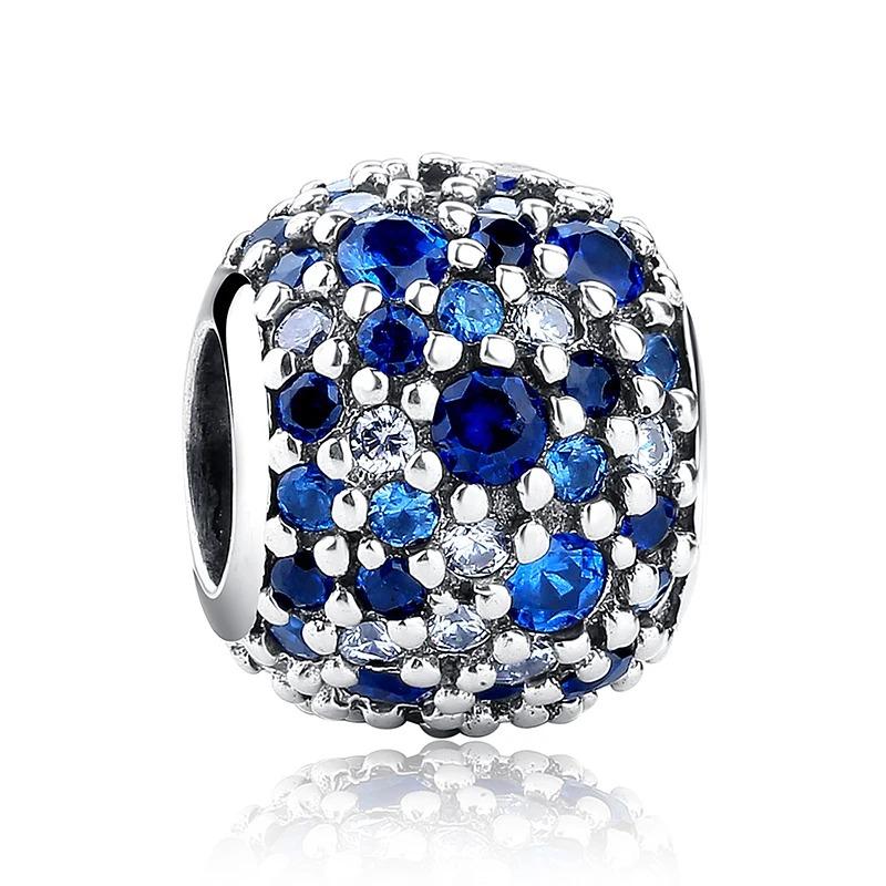 925 Sterling Silver Charm Sparkling Star Moon & Sun Pendant Fit Original Bracelets DIY Women Necklace Jewelry Gift