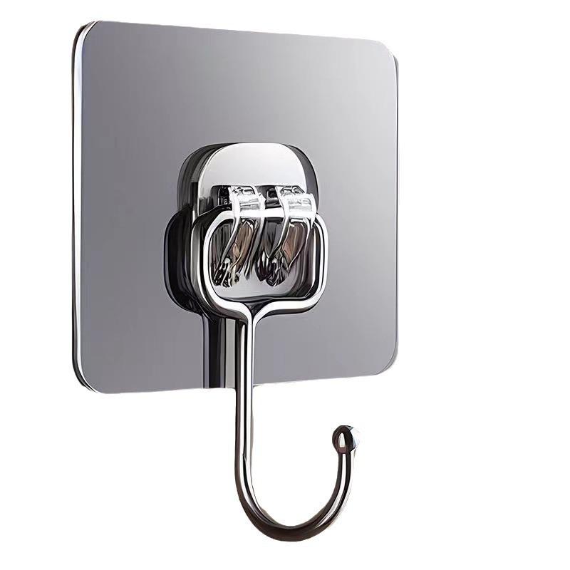 Durable Adhesive Stainless Steel Wall Hook for Heavy Duty Kitchen Use