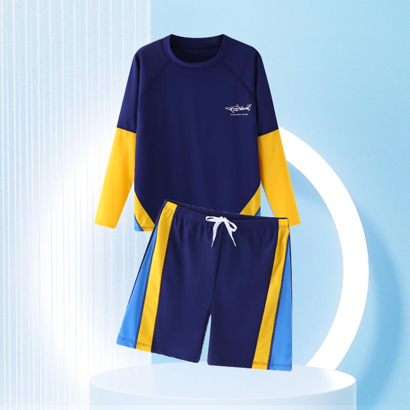 

Комплект быстросохнущей детской одежды для плавания - Удобный летний пляжный и тренировочный костюм для мальчиков-подростков и среднего возраста 2XL 120-135cm 40-50kg