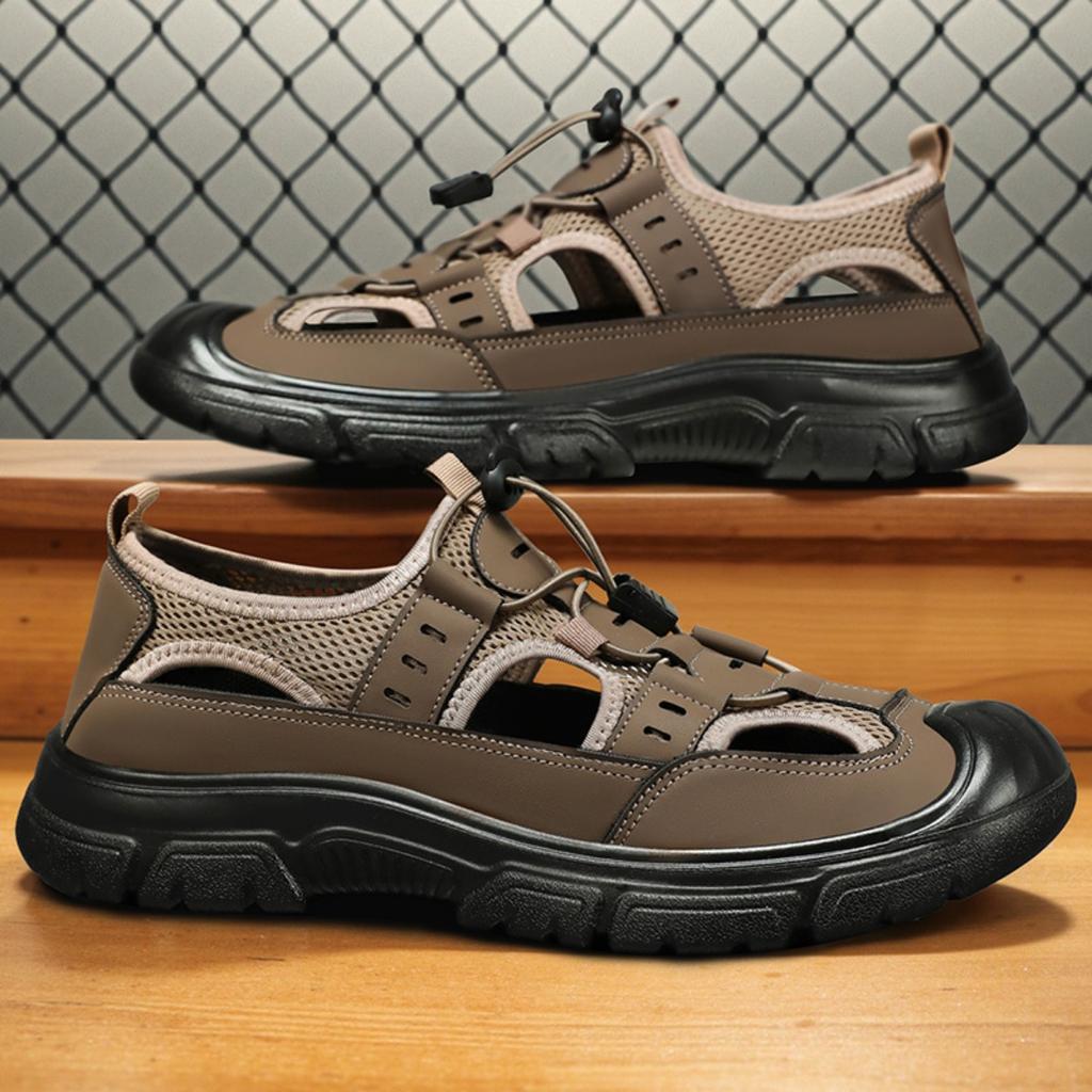 Men's Shoes Summer Beach Hole Wading Shoes Rotating Button Sandals Men's Casual Shoes Hollow Outdoor Shoes