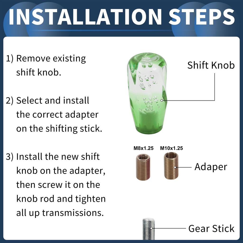 INFINAUTO Car Shift Knobs 10cm Universal Automatic and Manual Car Gear Shift Knob with