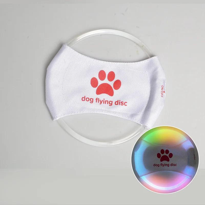 LED Illuminated Dog Activity Circle Charging Pet Toy Bite Proof Material Interactive Play Tool for Backyard Night Game