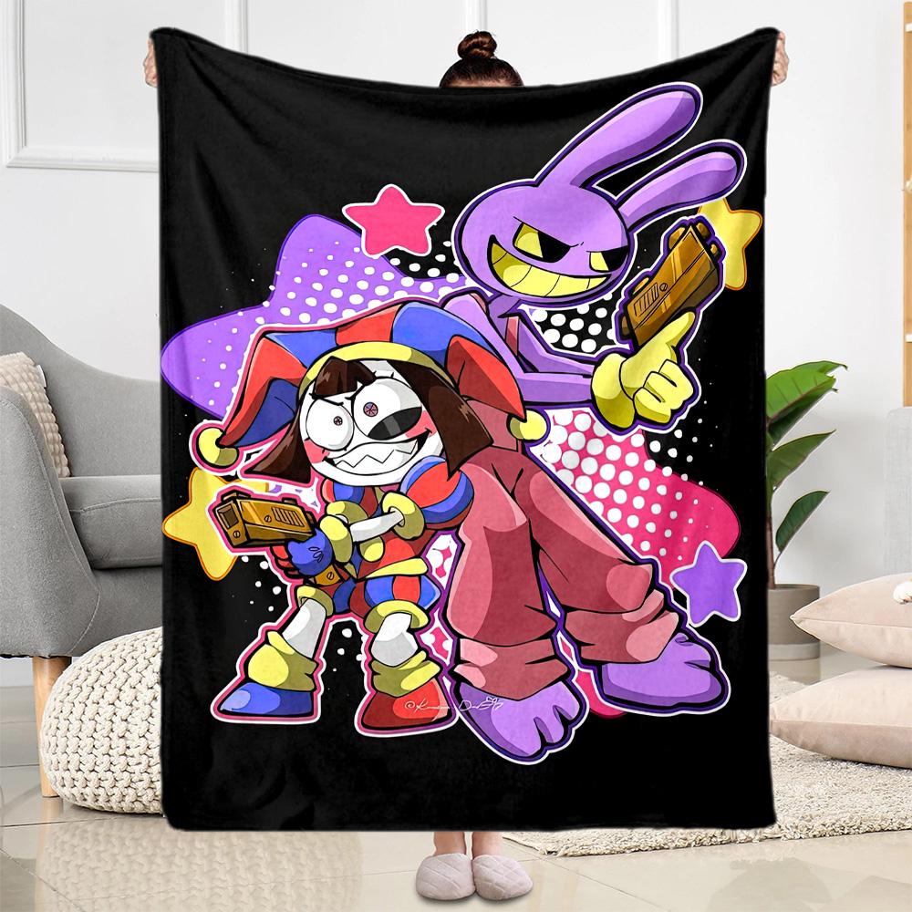Digital Circus Blanket Durable Comfort Great for Seaside Couch Livingroom for All Seasons Modern Ideal Gift for Friends Family Couples Picnic