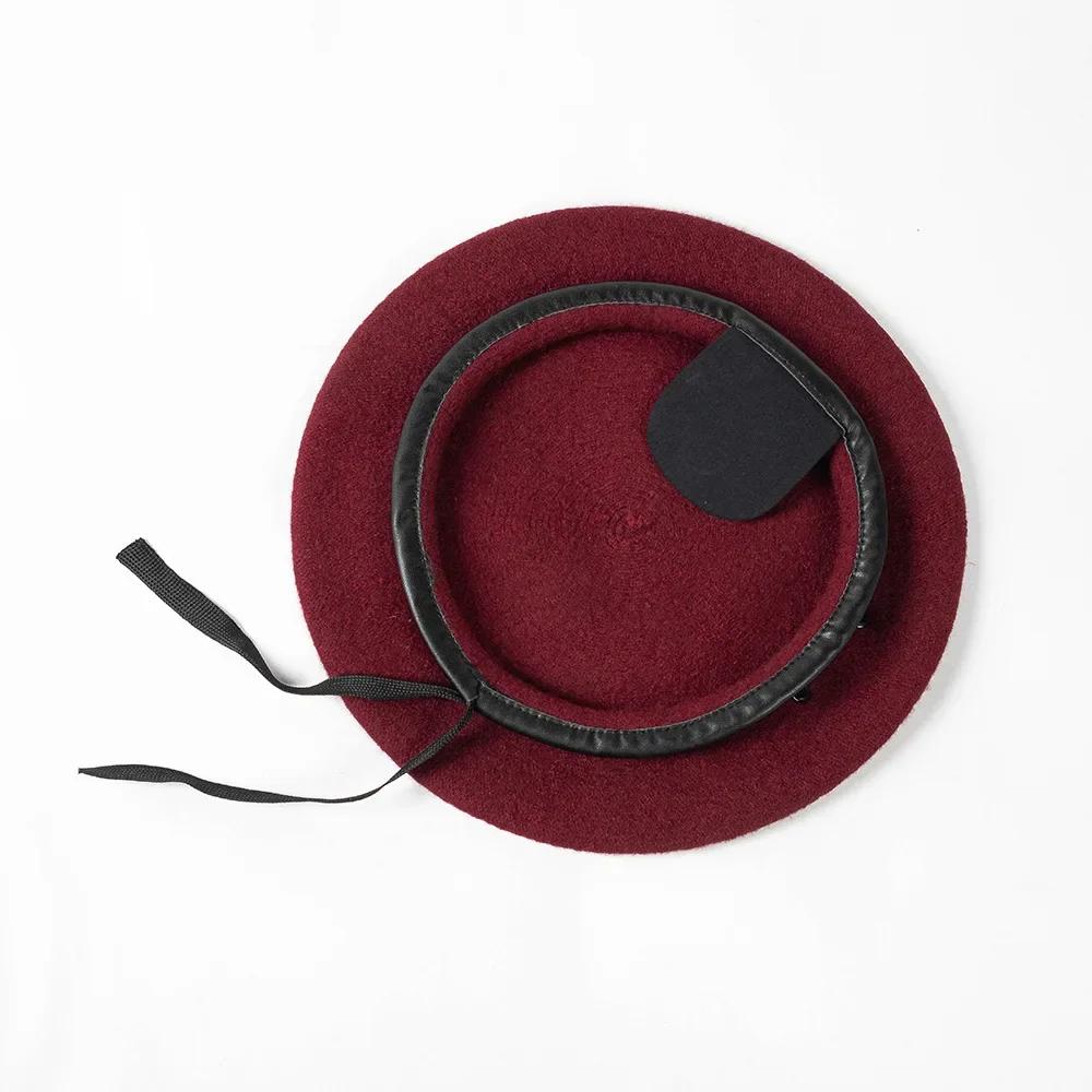 Béret adjustable unisexe en pure laine Grande taille Bérets militaires de l'armée Grande Tête Soldat Diable Hiver Chaud Large Chapeaux de Peintre S-XL 62cm