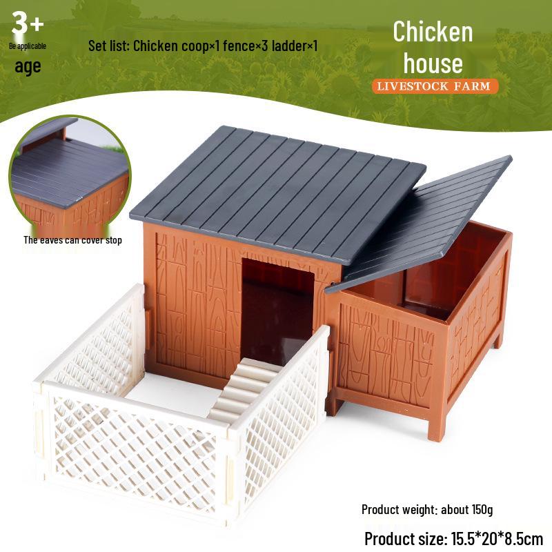 Animal Farm Model Set: Trees, Fences, Vegetables, Tools, Cart, and Props for Toy Scenes