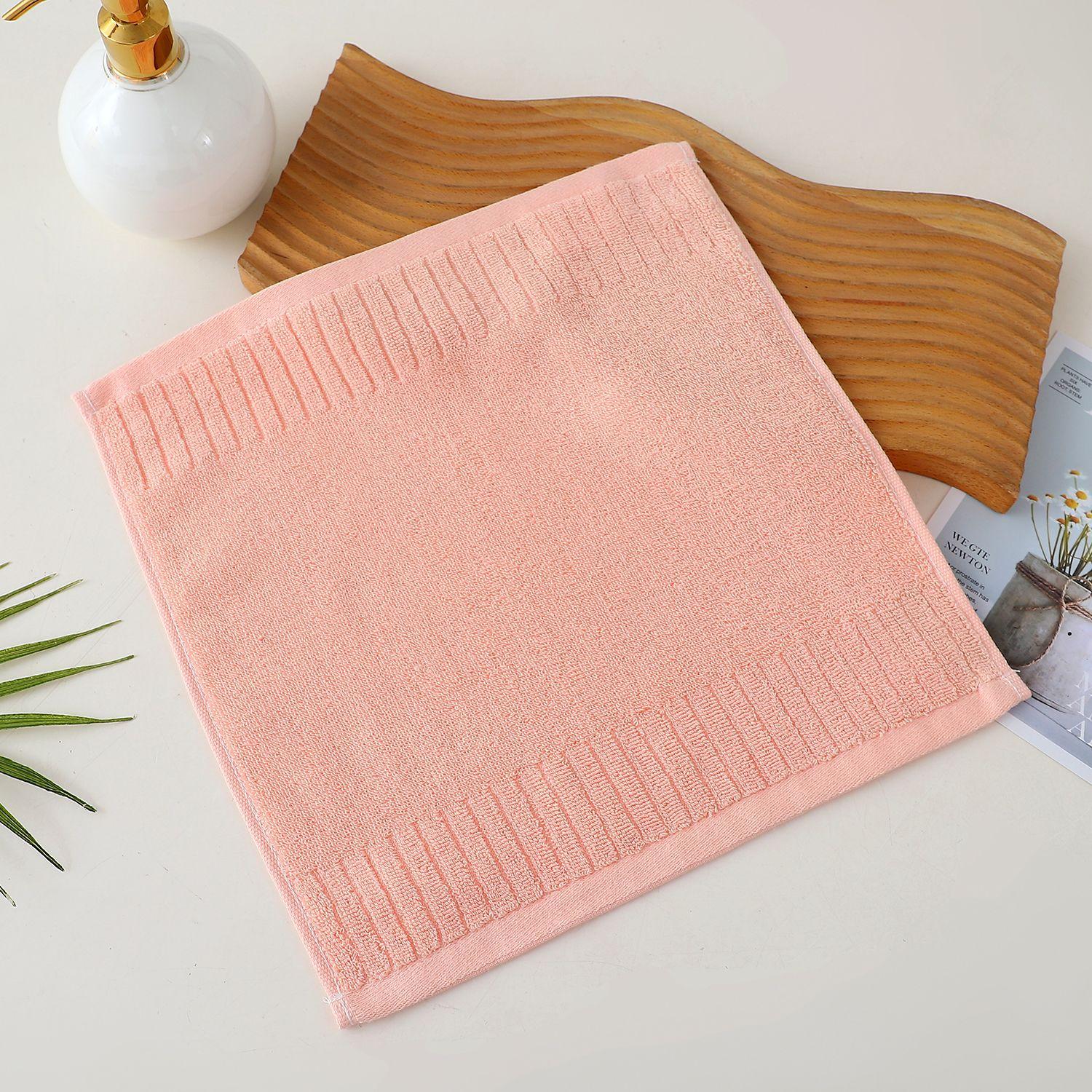 Pure cotton face wash bath towel enlarged and thickened children adult water absorption breathable hand wipe hotel family face towel 34*34 thickened square towel розовый