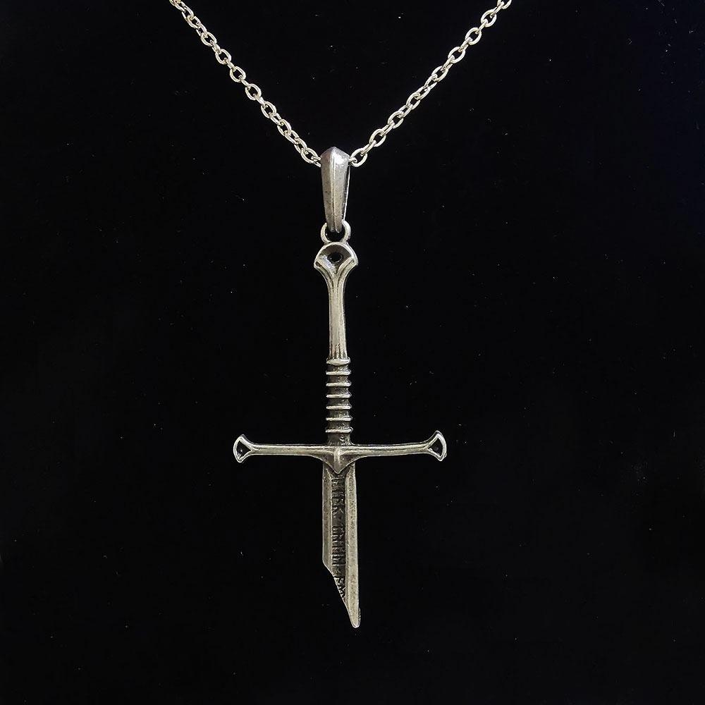 Aragorn Narsil Broken Sword Cosplay Necklace Vintage Punk Choker for Women Men  Accessories  Jewelry Gifts