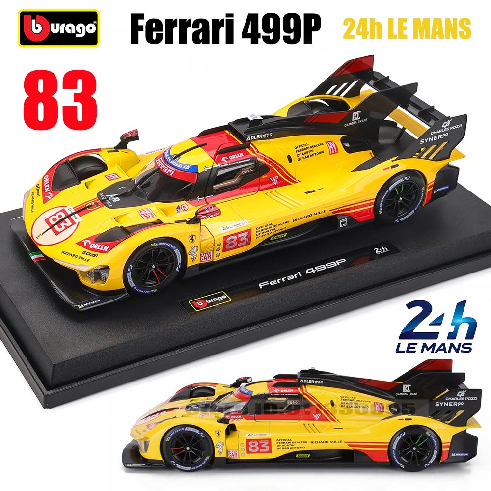 Bburago 1:18 Ferrari 499P LMH 2023 Car Model Boy Big Toy Static Die Cast Vehicles Collectible Model Car Toys