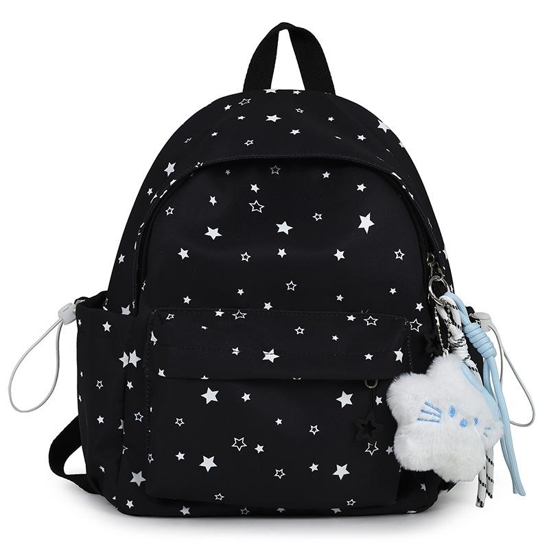 Schoolbag Candy Color Little Star School Bag Female Versatile Junior High School Student Small Fresh Backpack Girls College Style Travel Backpack
