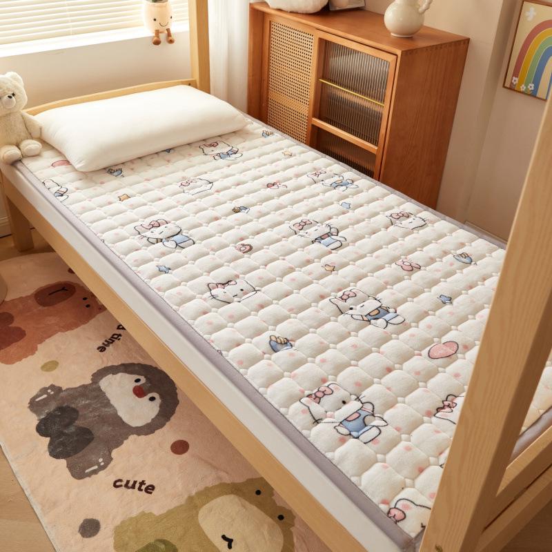 Dormitory Quilted Fleece Mattress Pad, 90×200 cm, Foldable Bunk Bed Sheet.