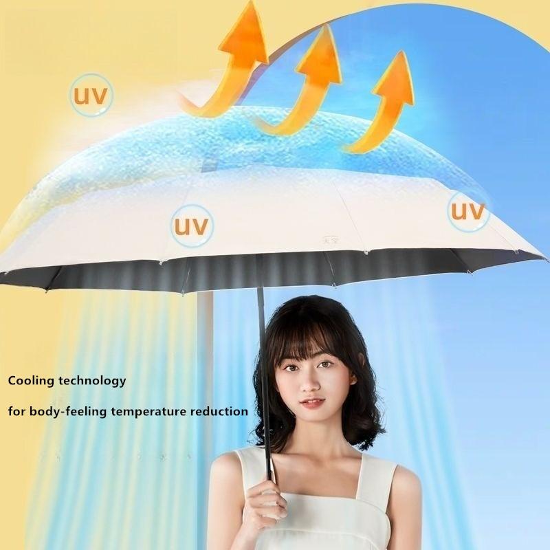 Fully Automatic Folding Reinforced Black Vinyl Sunshade Umbrella Rainproof Windproof Men's Portable Car-mounted Umbrella