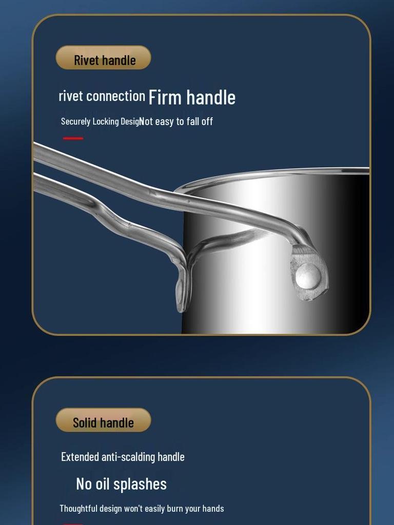 Mini-Edelstahl-Bratpfanne ohne Beschichtung mit Sieb für Induktionsherde