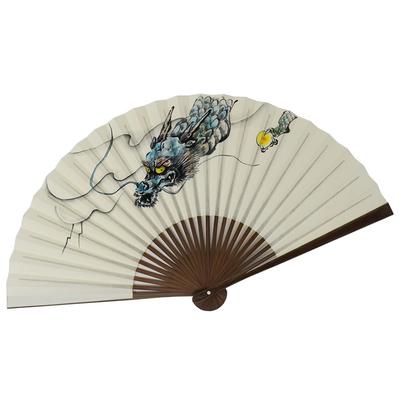 Kimono Kjóto Antibakteriální Japonský Papír Čtyři Posvátná 22cm [Stylové Iroha] Vějíř, Vějíř, Zvířata, Karaki, Pánský, (Seiryu)