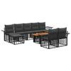 Garden Sofa Set 10 Pieces Black and Dark Grey Poly Rattan