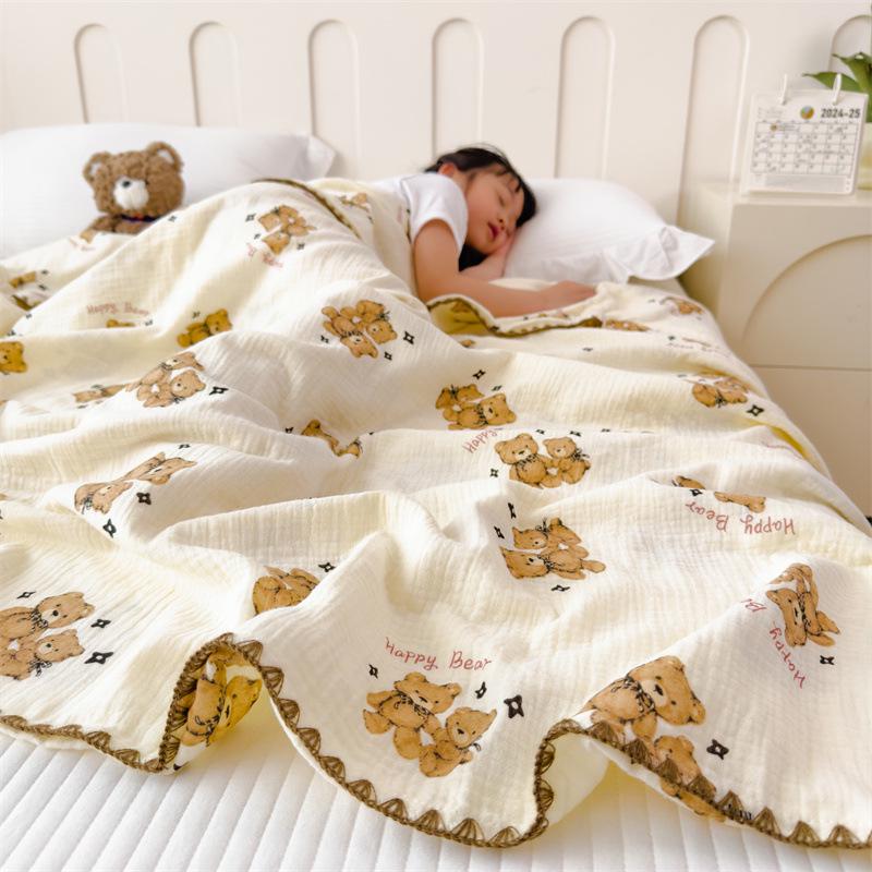 Premium Antibacterial Cotton Gauze Quilt: Double Layer, Summer Nap or Sofa Blanket