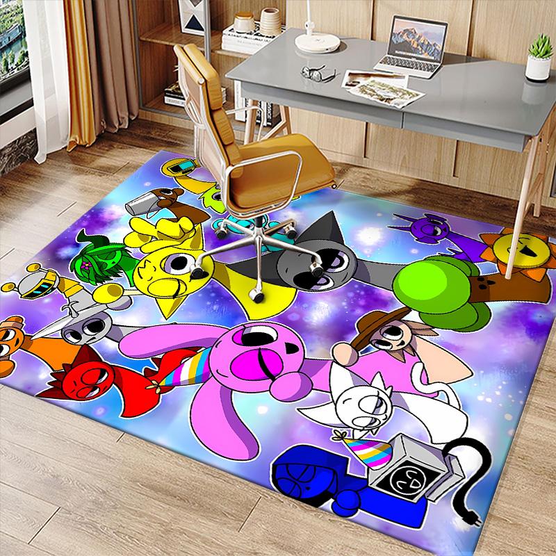 Sprunki1 Printed Absorbent Washable Carpet, Non-Slip Bathroom Mats, Kitchen Rugs, Yoga Mat,Living Room Entrance, Camping Picnic Rugs