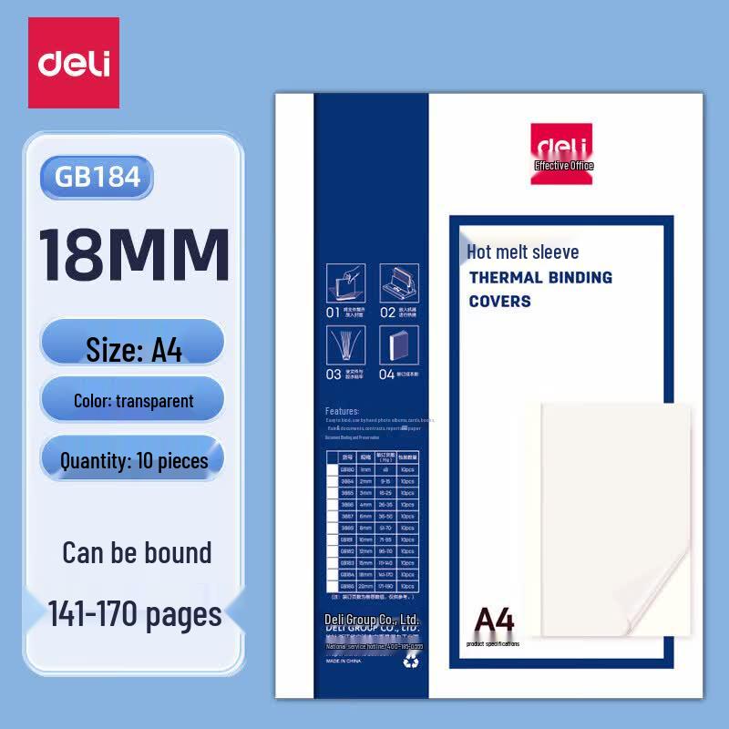 Deli A4 Transparent Hot Melt Binding Covers CN plug (adapter included)