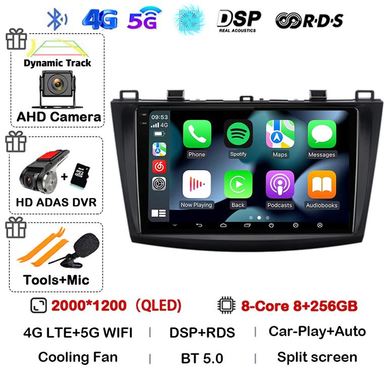 Android 14 Carplay Auto For Mazda 3 2009 2010 2011 2012 2013 Car Radio Multimedia Player Stereo Video Audio GPS Head Unit WIFI