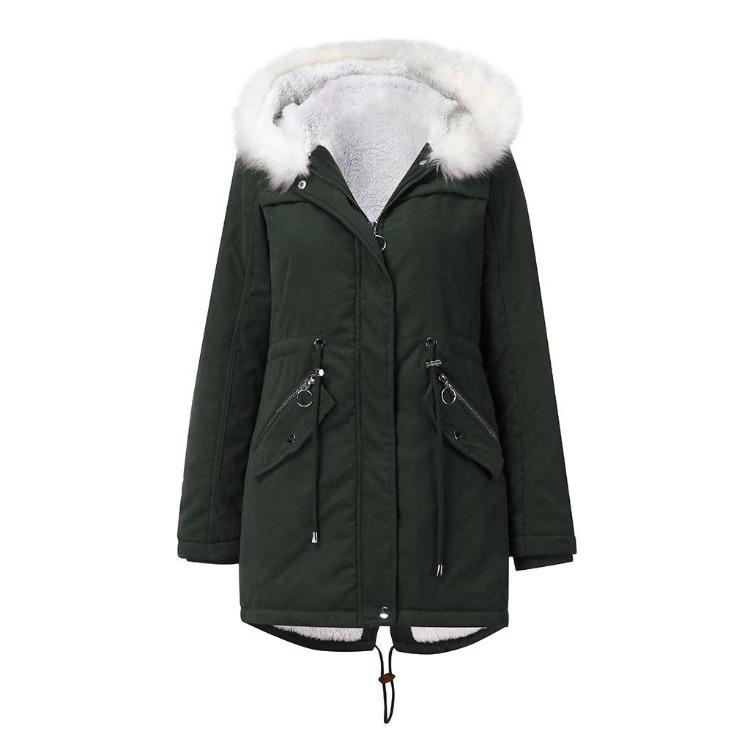 Mid-length Women’s Fashion Trend Hooded Down Jacket Soft Comfortable Lightweight Wrinkle-resistant Thickened Warm Long-sleeved Parka