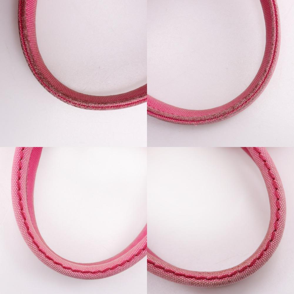 Prada Canapa Handbag 2WAYShoulder Tote Bag Pink Canvas Women Used