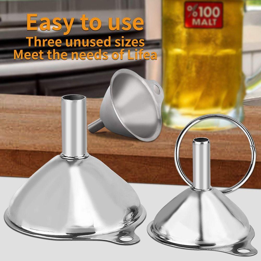 3/5Pcs Mini Kitchen Funnels Set Stainless Steel Multipurpose Funnel  Cooking Powder