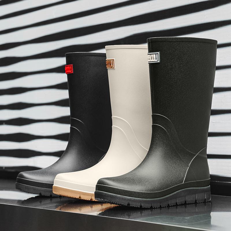 Herren High-Top Wasserdichte Rutschfeste Arbeitsstiefel: Strapazierfähige Gummistiefel für Angeln und Bauwesen
