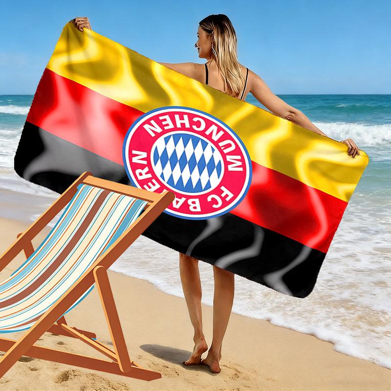 Asciugamano da Spiaggia con Stampa FC Bayern Monaco, Asciugamano Grande Morbido Asciugatura Rapida per Spiaggia Campeggio Nuoto