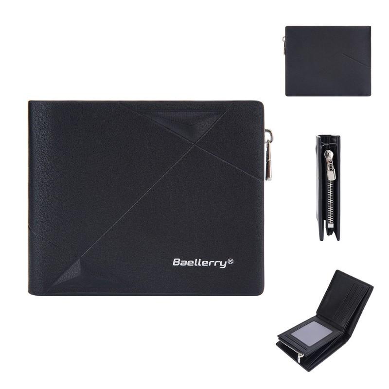 New Men s Short Wallet European American Business Multi Slot Soft With Zipper Coin Purse 12x10x2