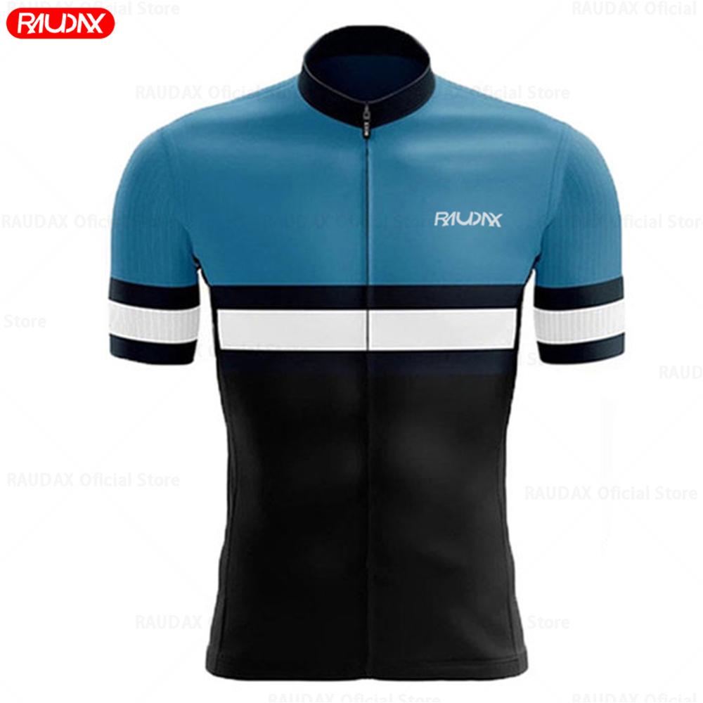 Raudax 2026 Summer Men Short Sleeve Cycling Jersey Set Breathable MTB Bike Cycling Clothing Maillot Ropa Ciclismo Uniform Kit