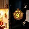 MZ1249-1262 Luminous Wooden Christmas Pendant & Magnet Set