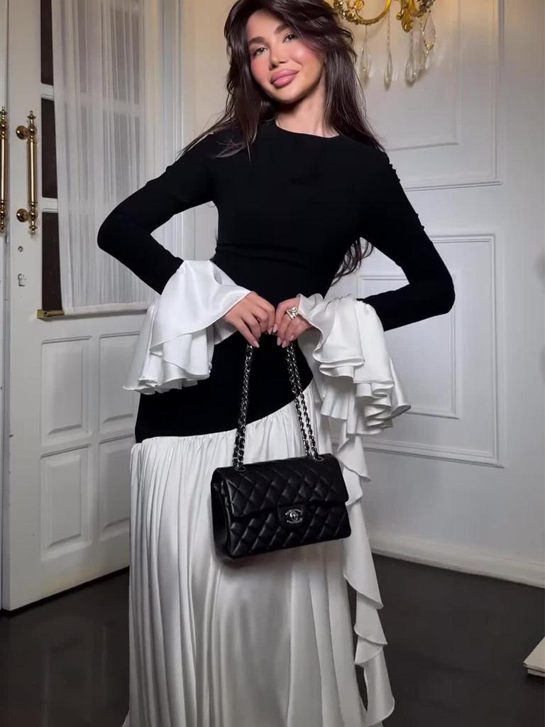 2025 Elegantes Sommerkleid mit langen Ärmeln für Damen